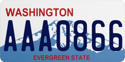 WA license plate AAA0866