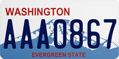 WA license plate AAA0867