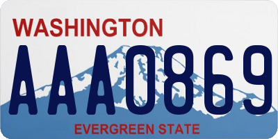 WA license plate AAA0869