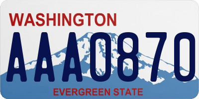 WA license plate AAA0870