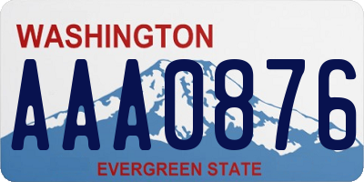 WA license plate AAA0876