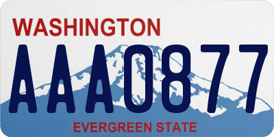 WA license plate AAA0877