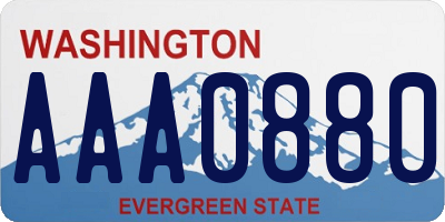 WA license plate AAA0880
