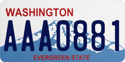 WA license plate AAA0881