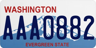 WA license plate AAA0882