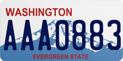 WA license plate AAA0883