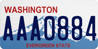 WA license plate AAA0884