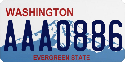 WA license plate AAA0886