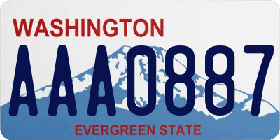 WA license plate AAA0887