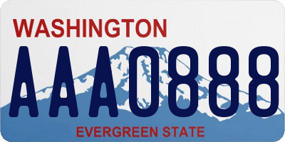 WA license plate AAA0888