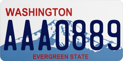 WA license plate AAA0889