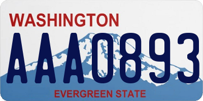 WA license plate AAA0893