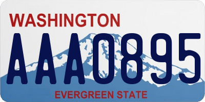 WA license plate AAA0895
