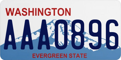 WA license plate AAA0896