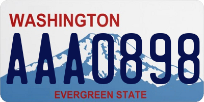 WA license plate AAA0898