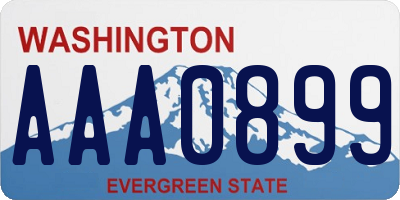 WA license plate AAA0899