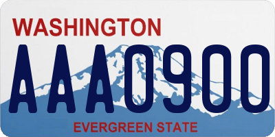 WA license plate AAA0900