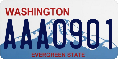 WA license plate AAA0901