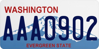 WA license plate AAA0902