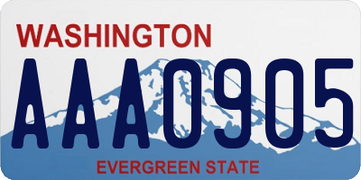 WA license plate AAA0905