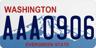 WA license plate AAA0906