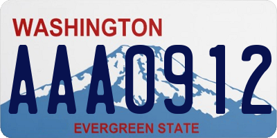 WA license plate AAA0912