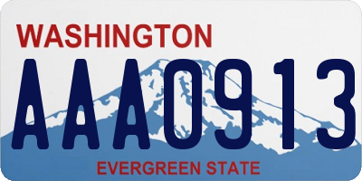 WA license plate AAA0913