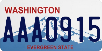 WA license plate AAA0915