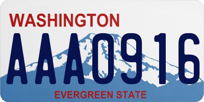 WA license plate AAA0916