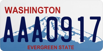 WA license plate AAA0917