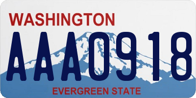 WA license plate AAA0918