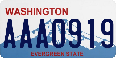 WA license plate AAA0919