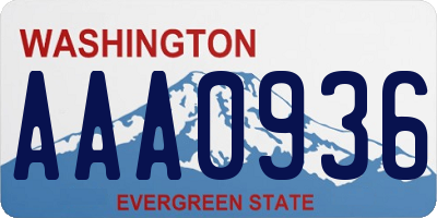 WA license plate AAA0936