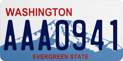 WA license plate AAA0941