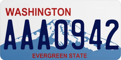 WA license plate AAA0942