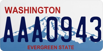 WA license plate AAA0943