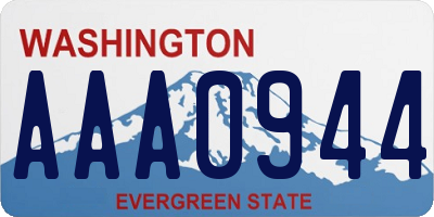 WA license plate AAA0944