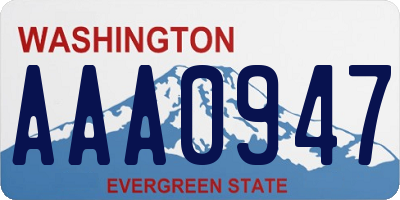 WA license plate AAA0947