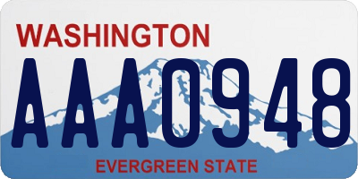 WA license plate AAA0948
