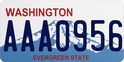 WA license plate AAA0956