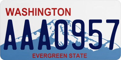 WA license plate AAA0957