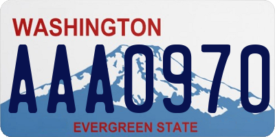 WA license plate AAA0970