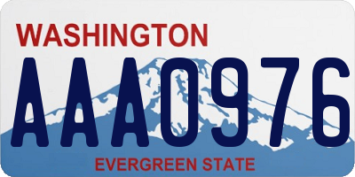 WA license plate AAA0976