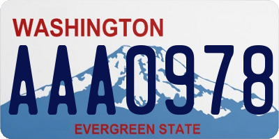 WA license plate AAA0978