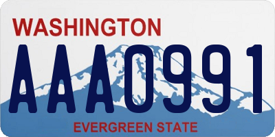 WA license plate AAA0991