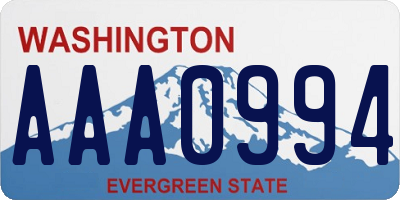 WA license plate AAA0994