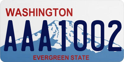 WA license plate AAA1002