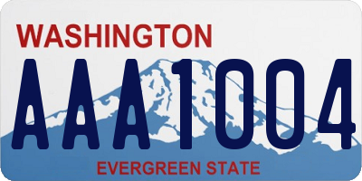 WA license plate AAA1004