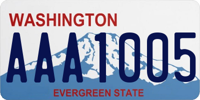 WA license plate AAA1005