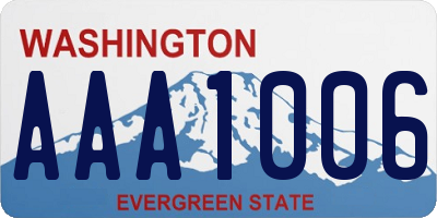 WA license plate AAA1006